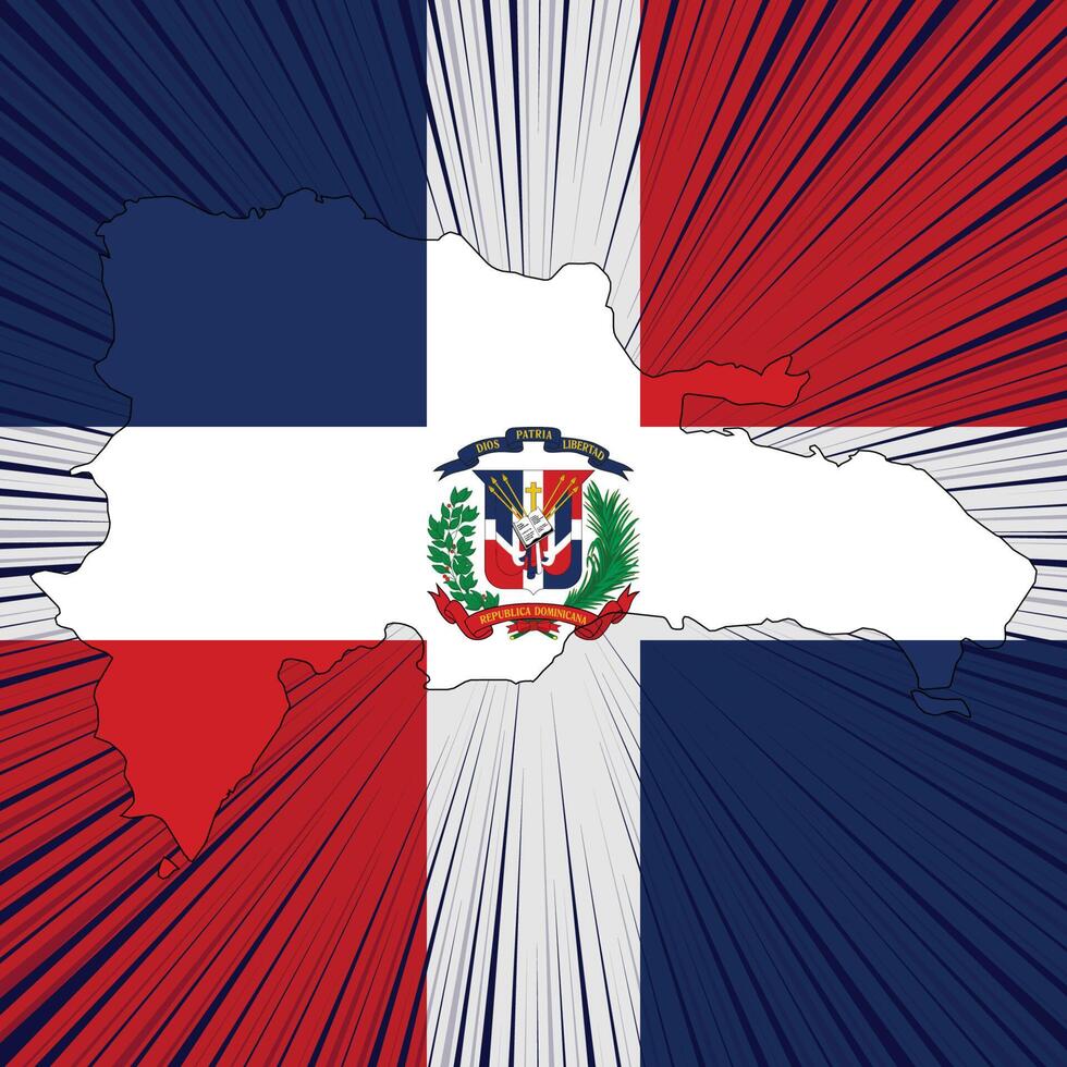 Dominican Republic National Day Map Design vector