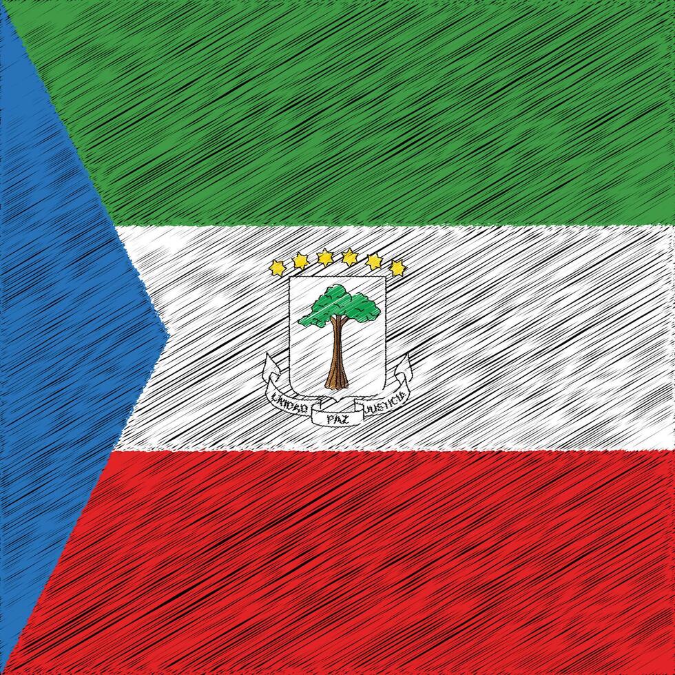 Equatorial Guinea Independence Day 12 October, Square Flag Design vector