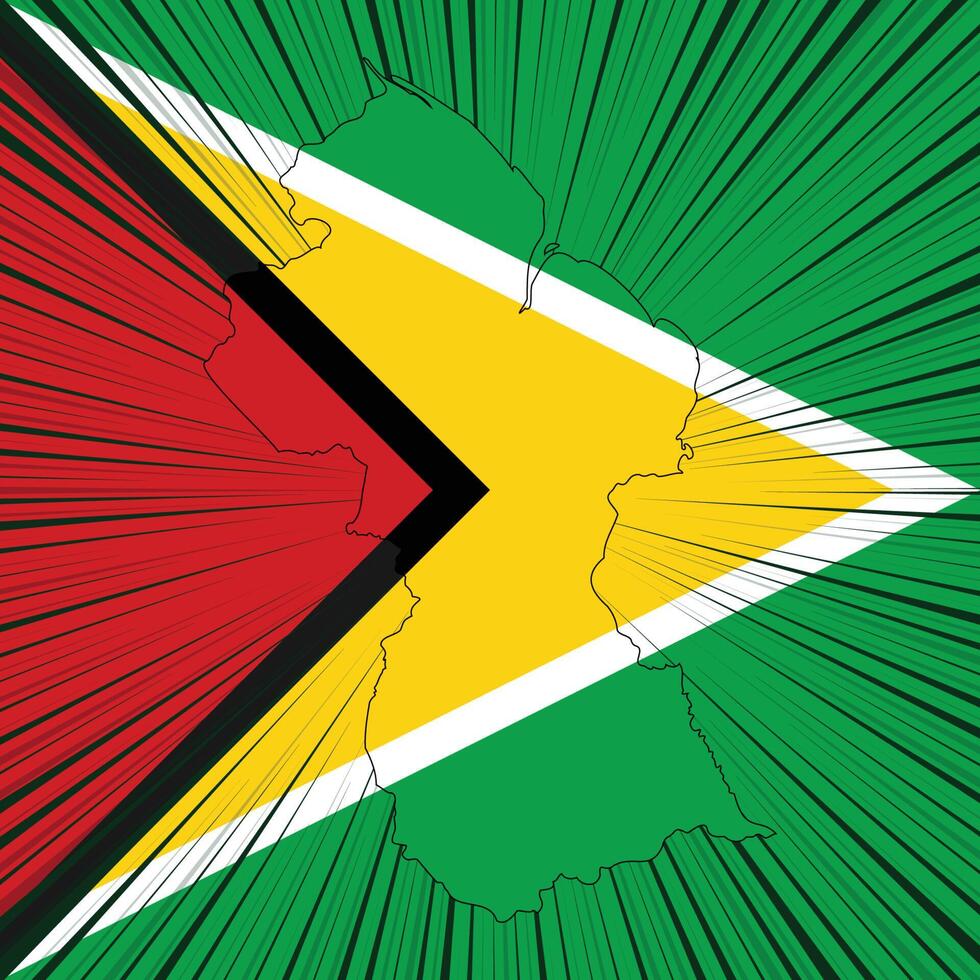 Guyana Independence Day Map Design vector