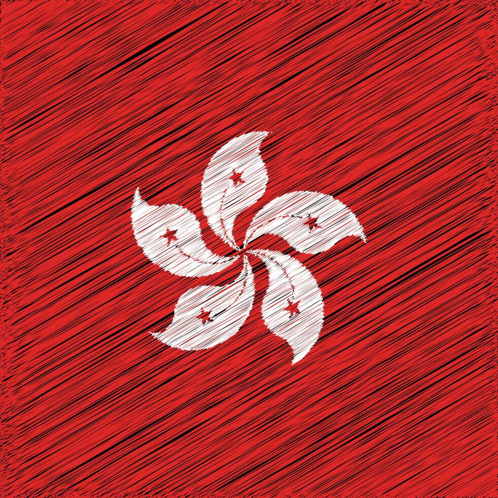 Hong Kong Independence Day 1 July, Square Flag Design vector