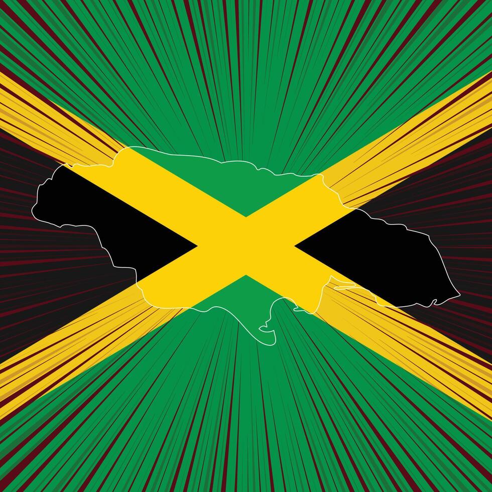 Jamaica Independence Day Map Design vector