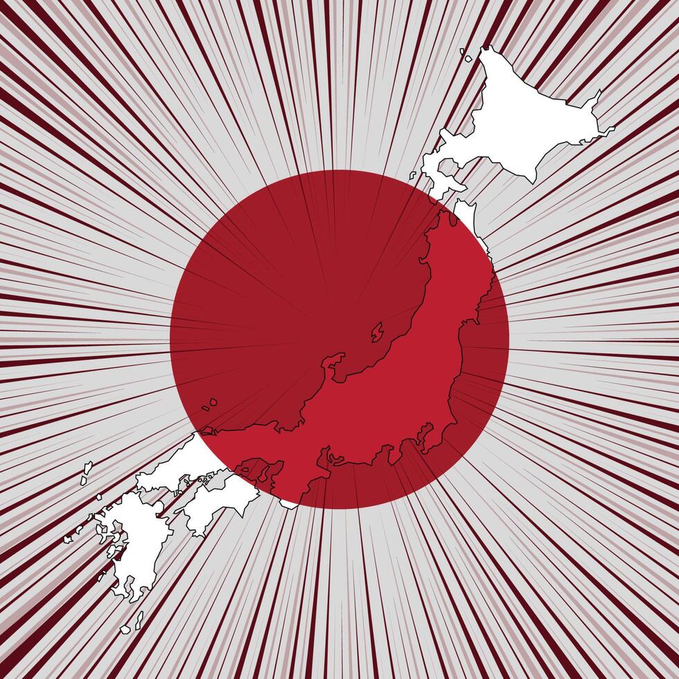 diseño del mapa del día nacional de japón vector