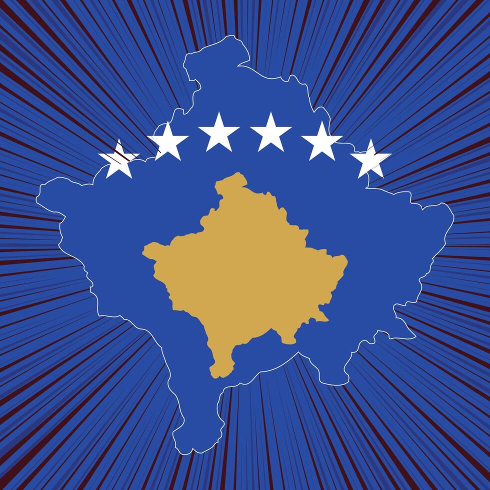 Kosovo Independence Day Map Design vector