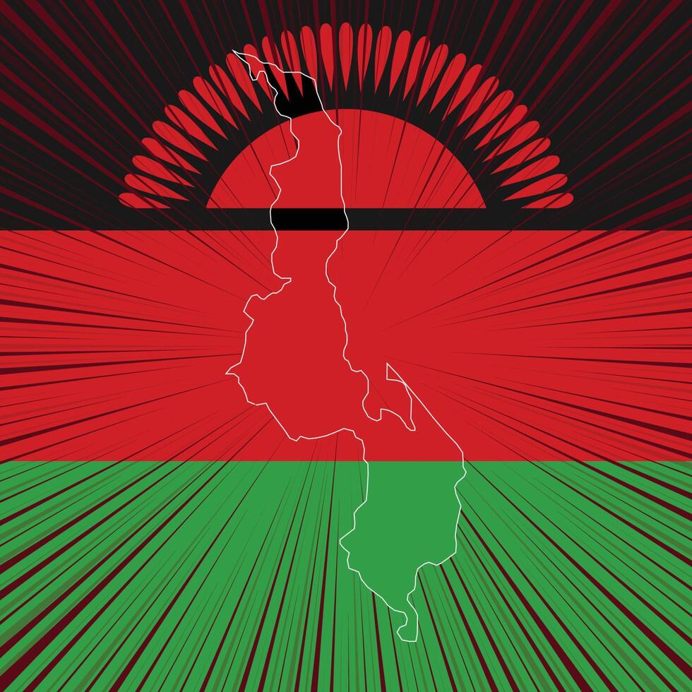 Malawi Independence Day Map Design vector