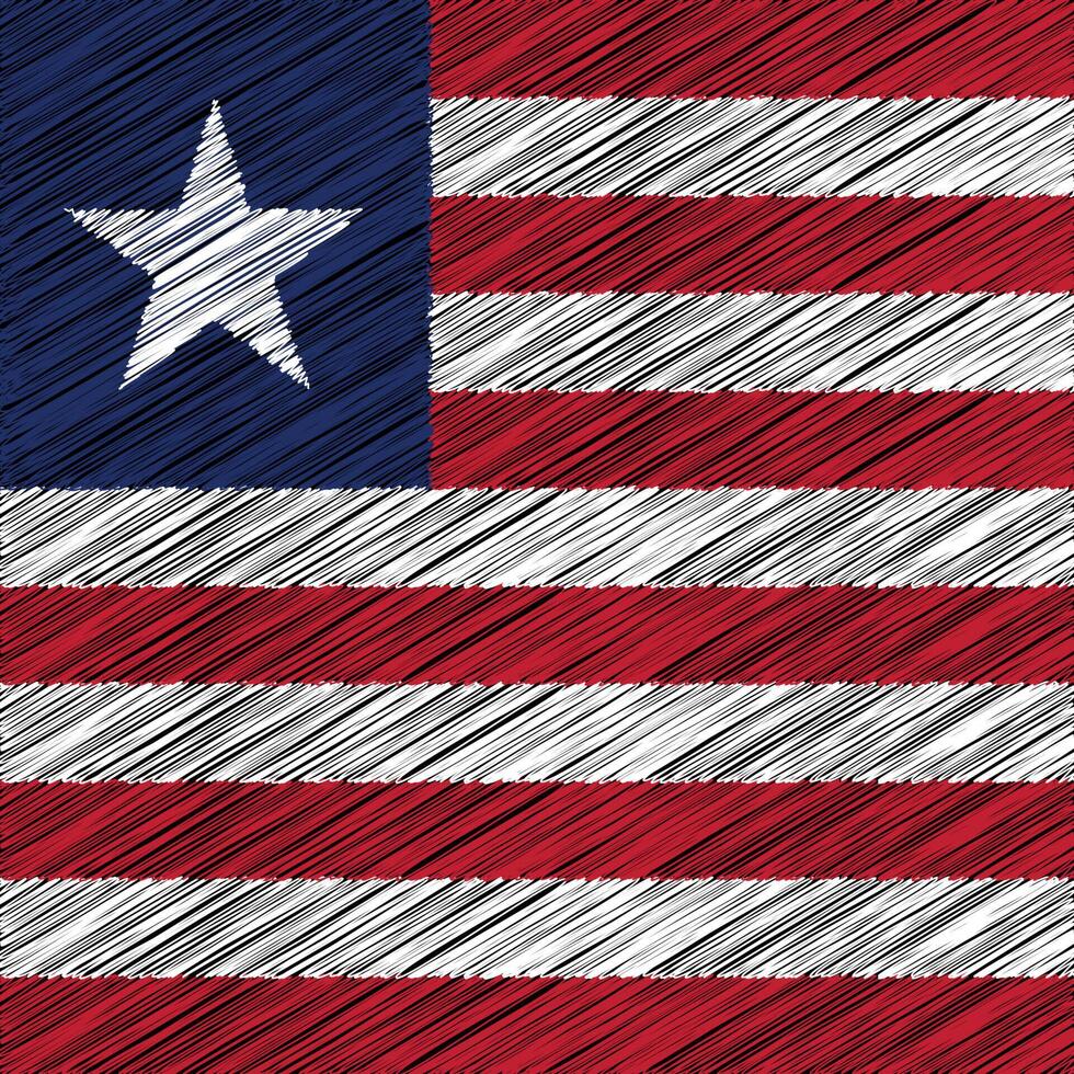 Liberia Independence Day 26 July, Square Flag Design vector