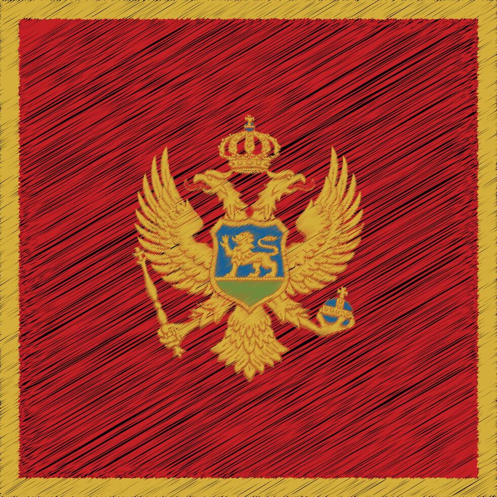 día de la independencia de montenegro 3 de junio, diseño de bandera cuadrada vector