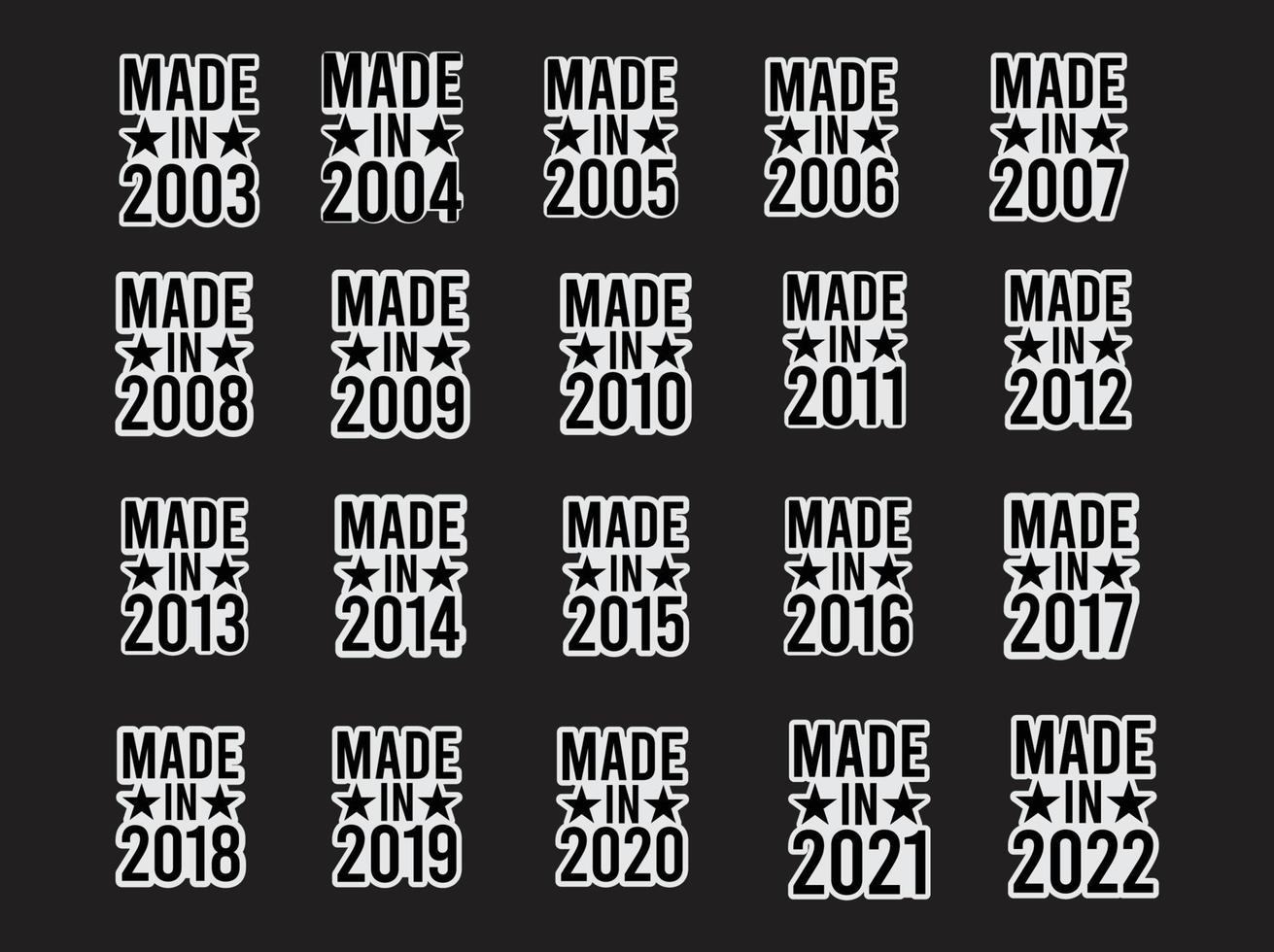 Made in t-shirt design bundle vector