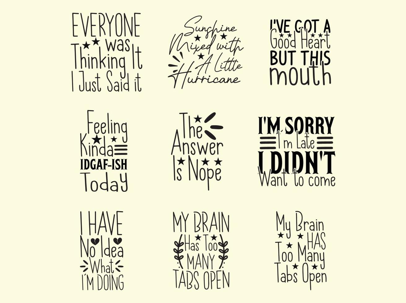 Sarcastic  t-shirt design bundle vector