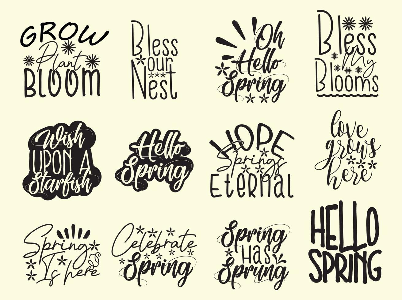 Spring  t-shirt design bundle vector