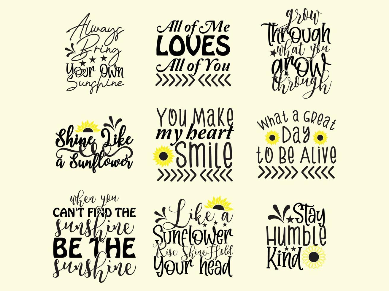 Sunflower  t-shirt design bundle vector