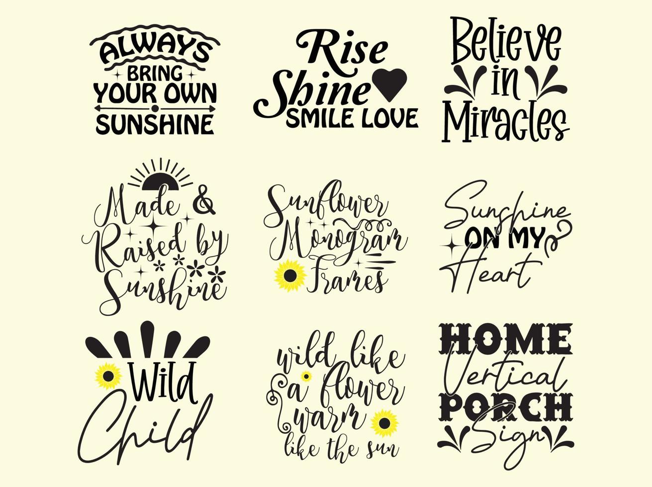 Sunflower  t-shirt design bundle vector