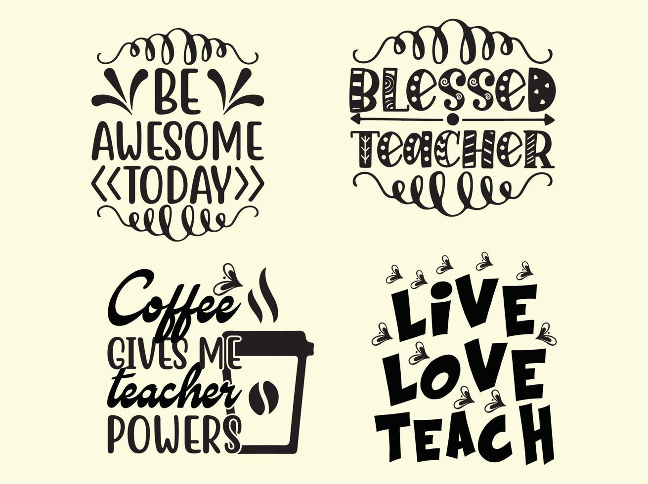 Teacher t-shirt design bundle vector