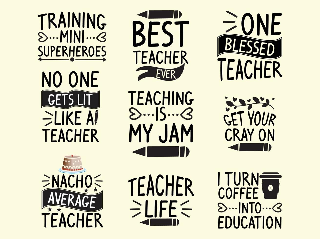 Teacher t-shirt design bundle vector