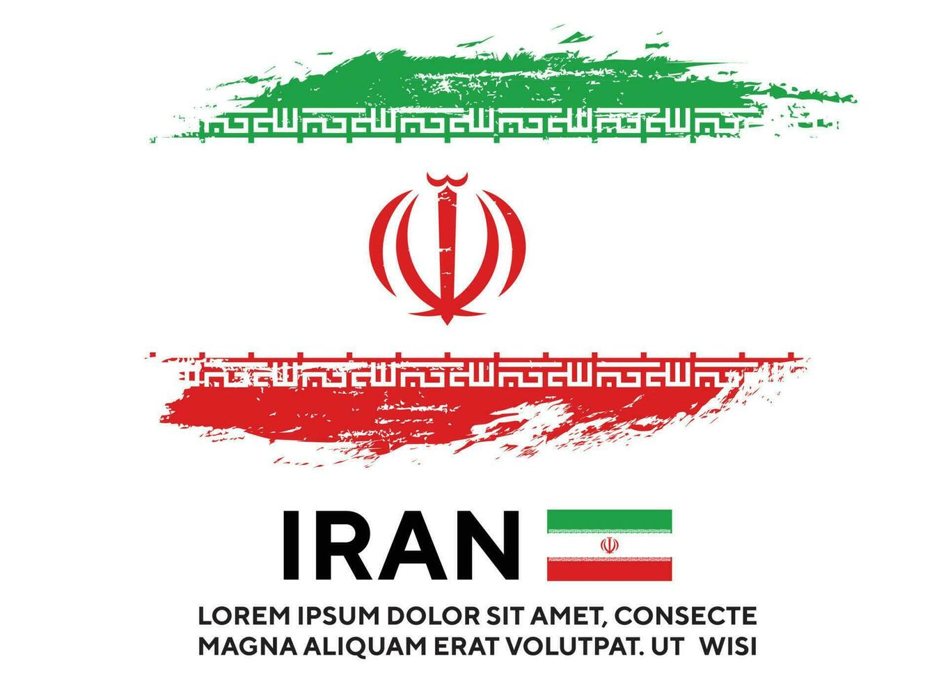 Iran colorful grunge texture flag design vector