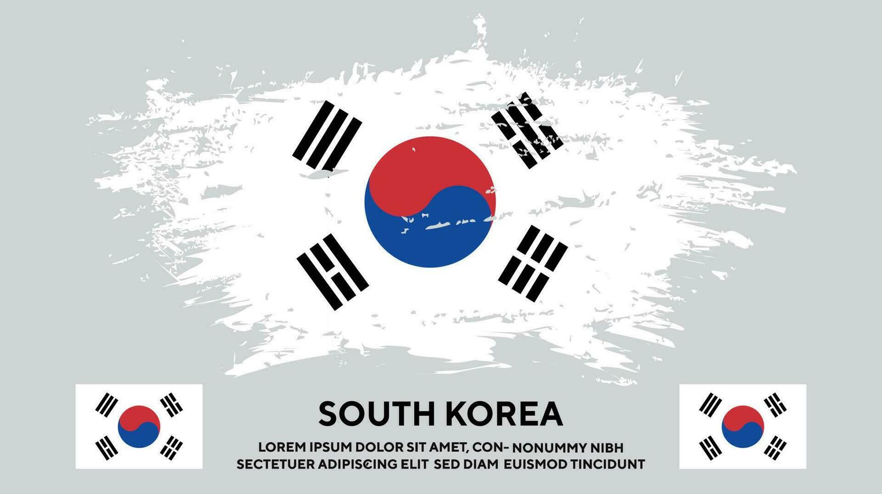 Faded grunge texture colorful South Korea flag design vector