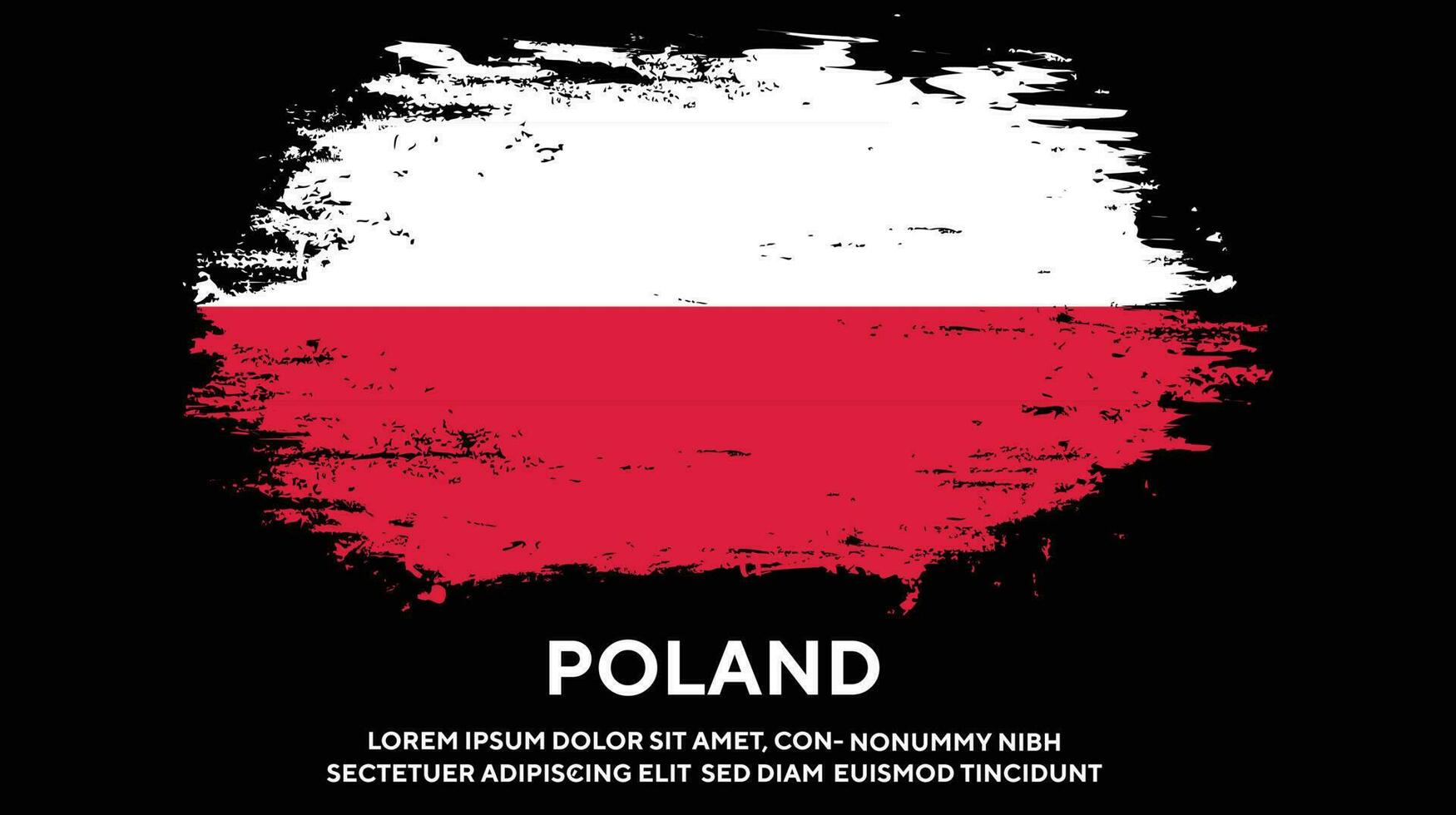 Poland colorful grunge texture flag design vector