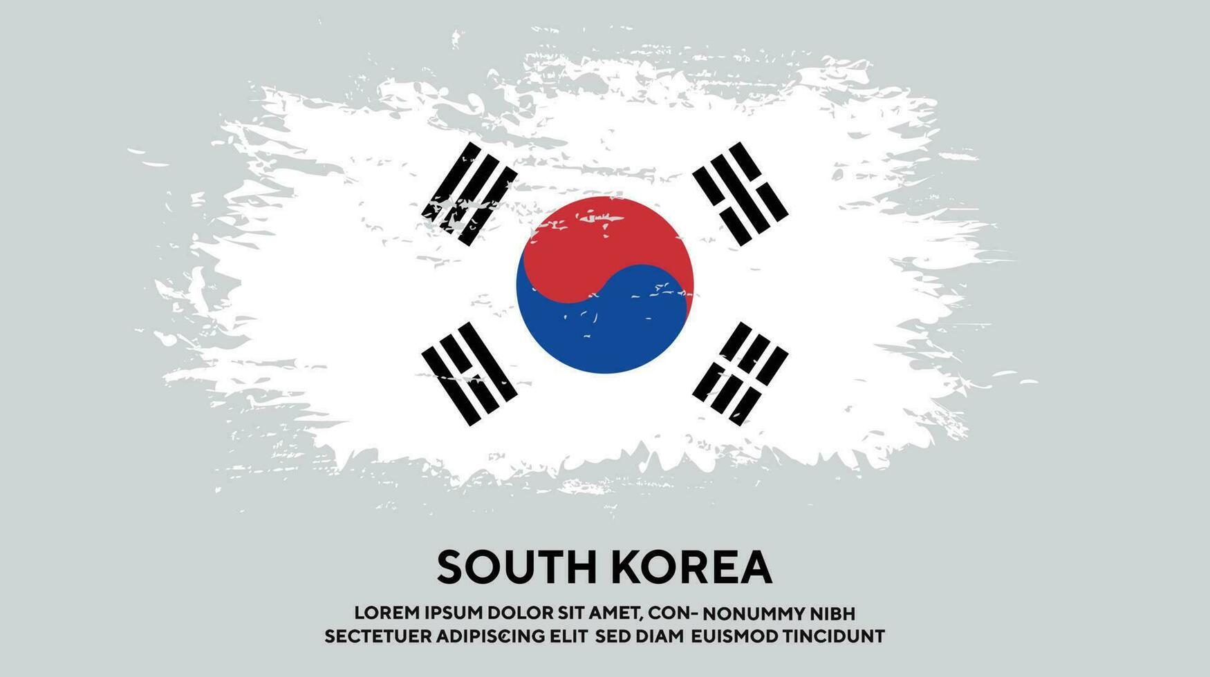 vector de diseño de bandera colorida de corea del sur de textura grunge