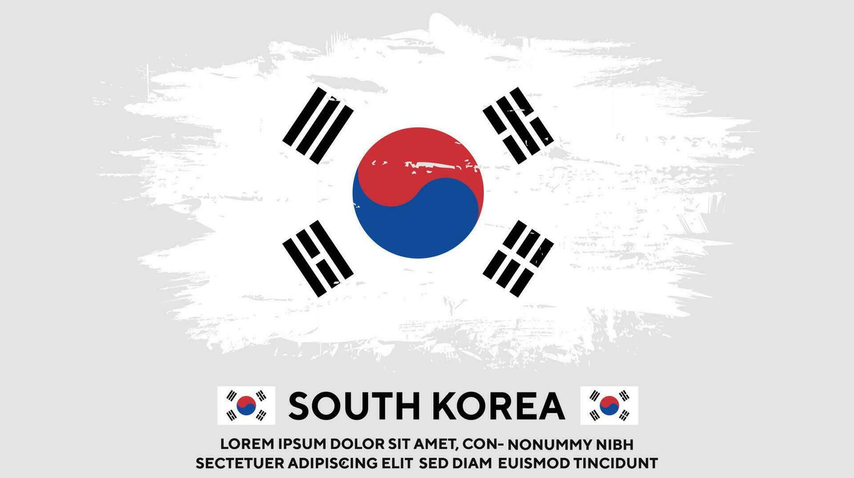 Korean colorful grunge texture flag design vector