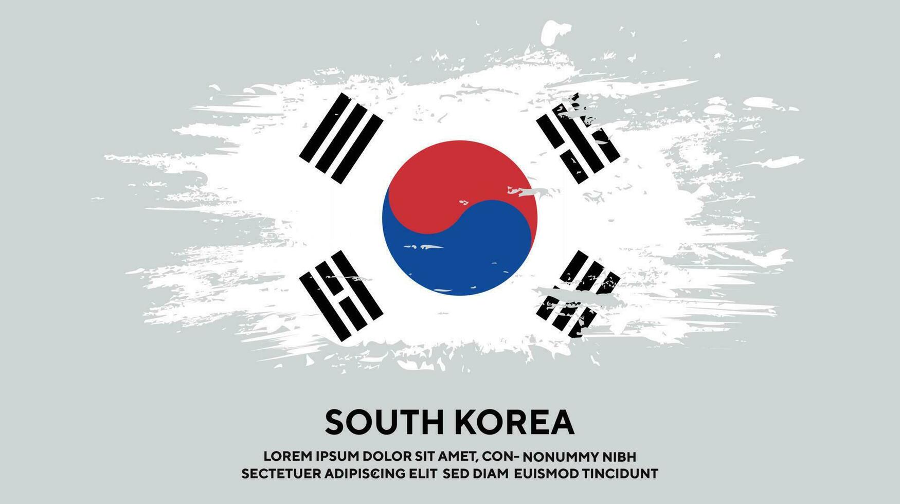 South Korea new colorful grunge texture flag design vector