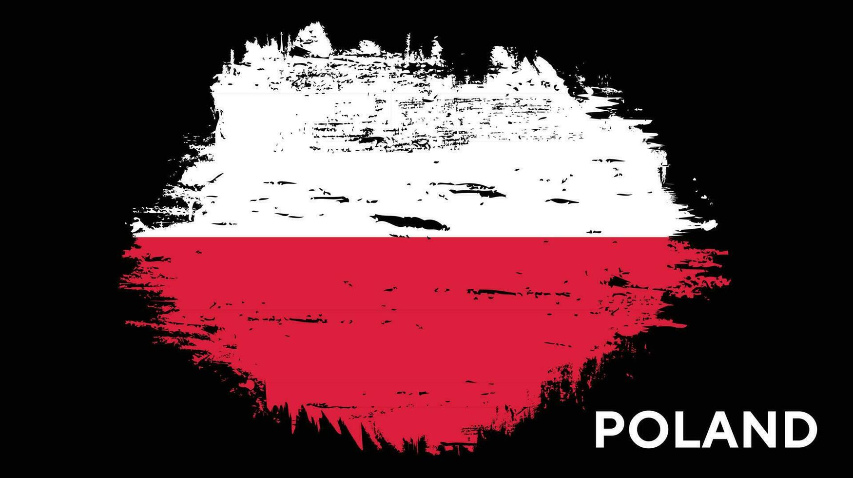 vector de diseño de bandera colorida de polonia de textura grunge desvanecida