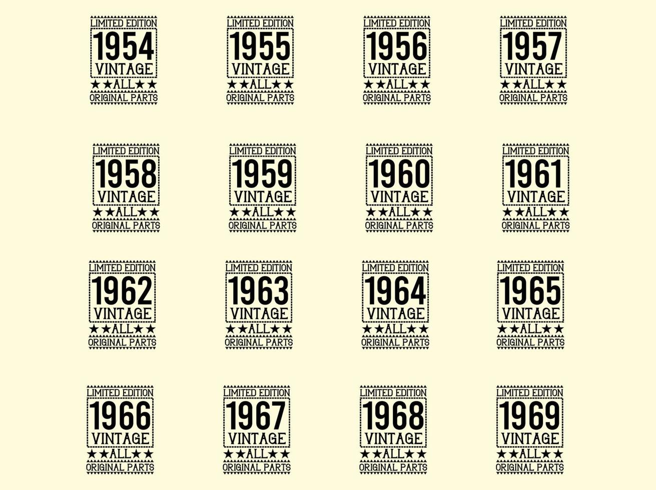 Vintage limited edition t-shirt design bundle vector