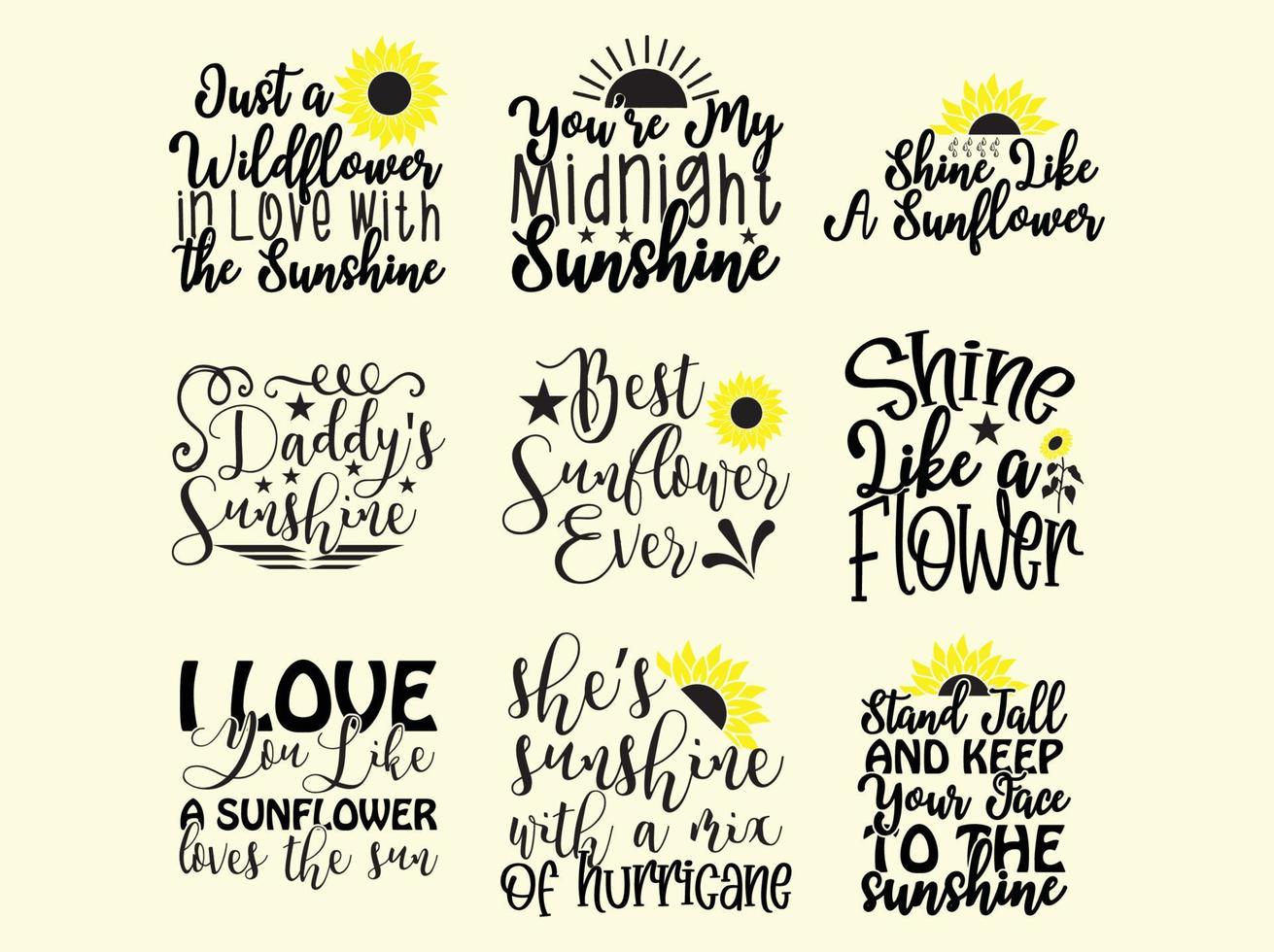 Sunflower  t-shirt design bundle vector