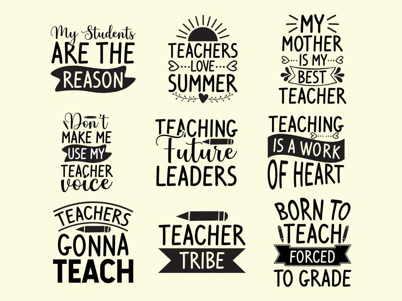 Teacher t-shirt design bundle vector