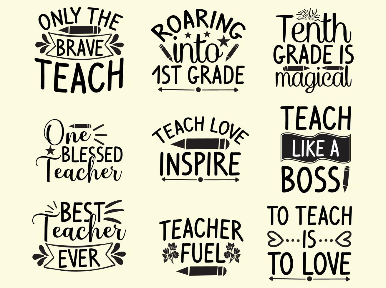 Teacher t-shirt design bundle vector