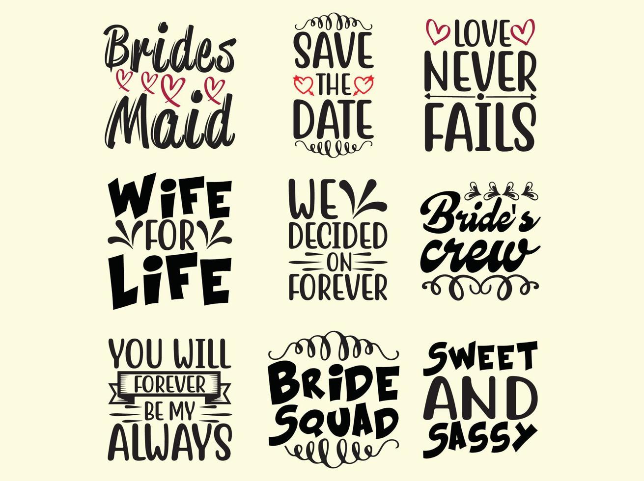 Wedding t-shirt design bundle vector