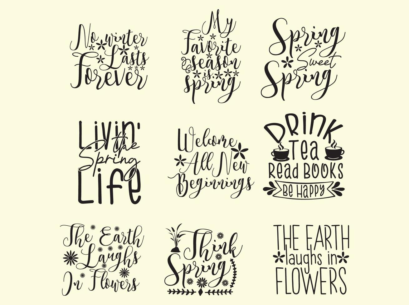 Spring  t-shirt design bundle vector