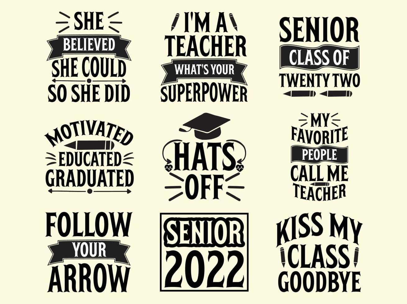 Teacher t-shirt design bundle vector