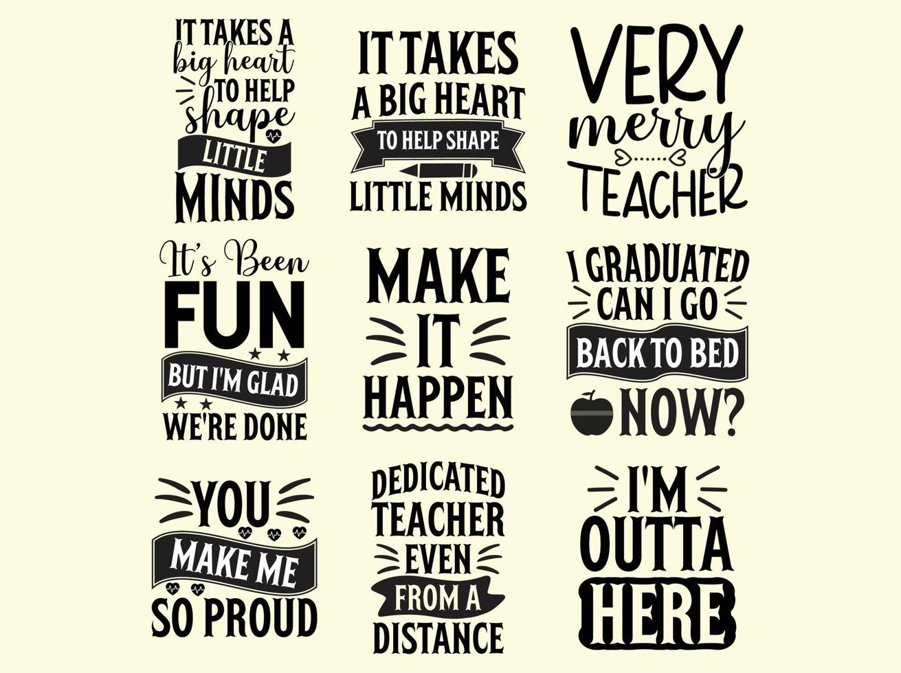 Teacher t-shirt design bundle vector