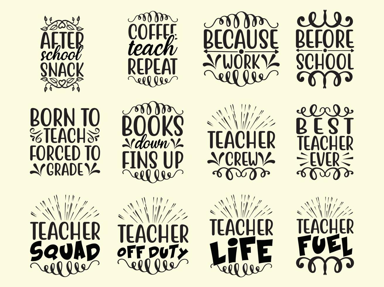 Teacher t-shirt design bundle vector