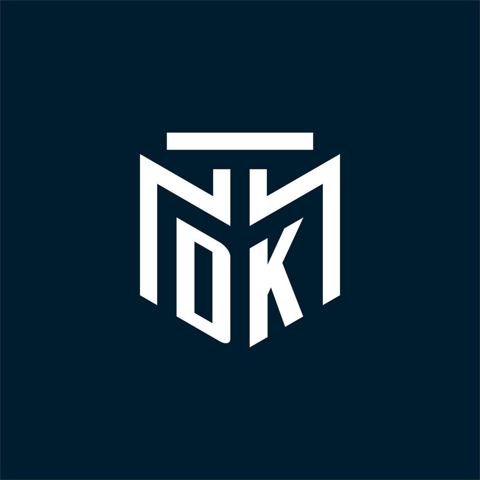 logotipo inicial del monograma dk con diseño de estilo geométrico abstracto vector