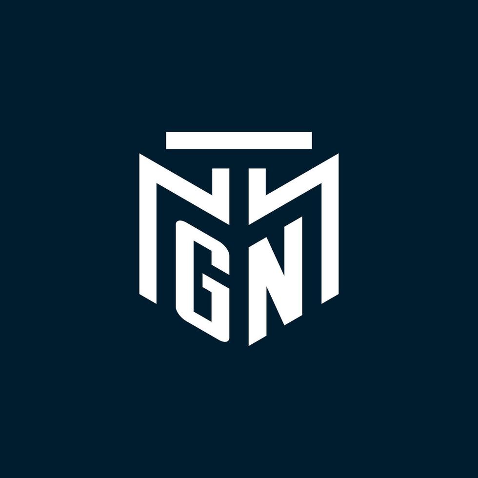 GN monogram initial logo with abstract geometric style design vector