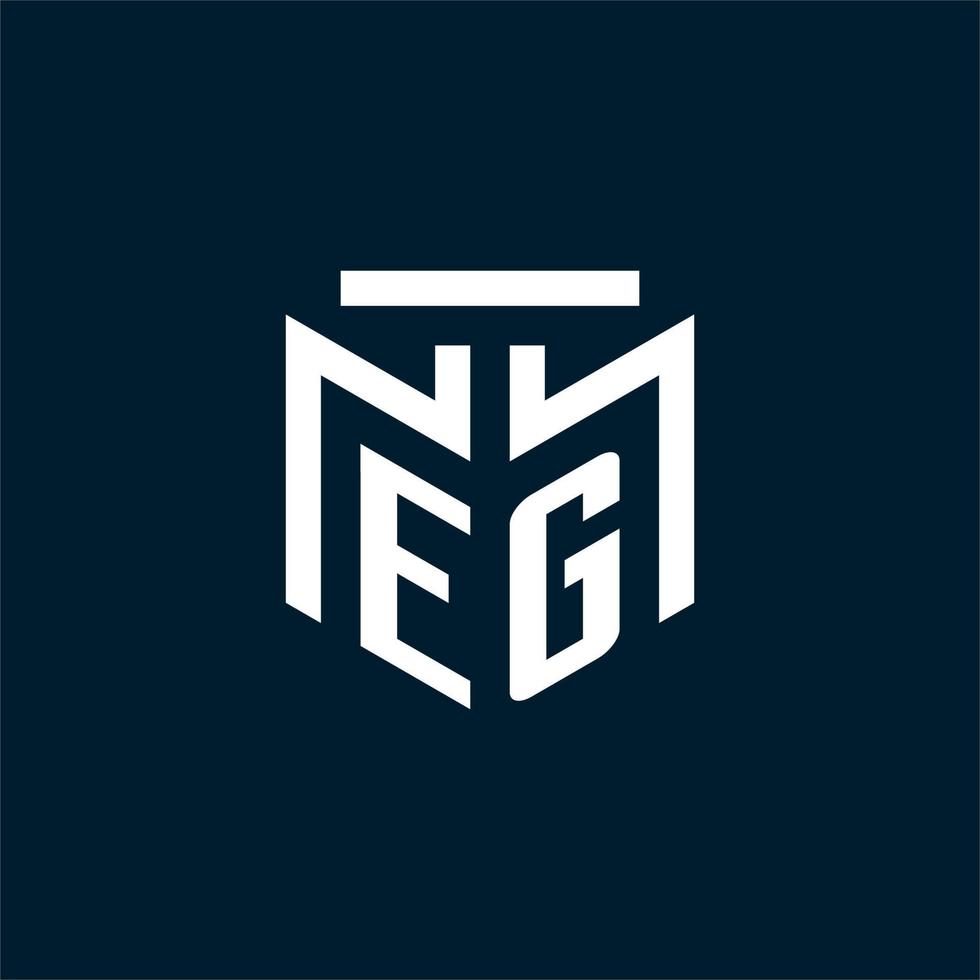 EG monogram initial logo with abstract geometric style design vector