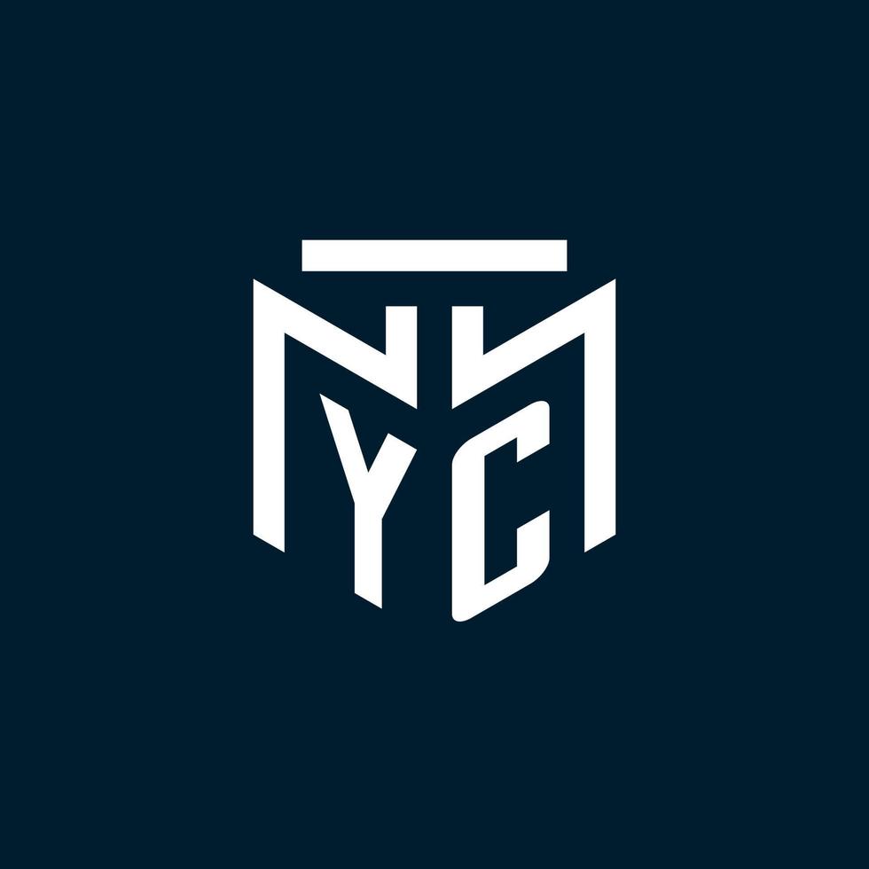 YC monogram initial logo with abstract geometric style design vector