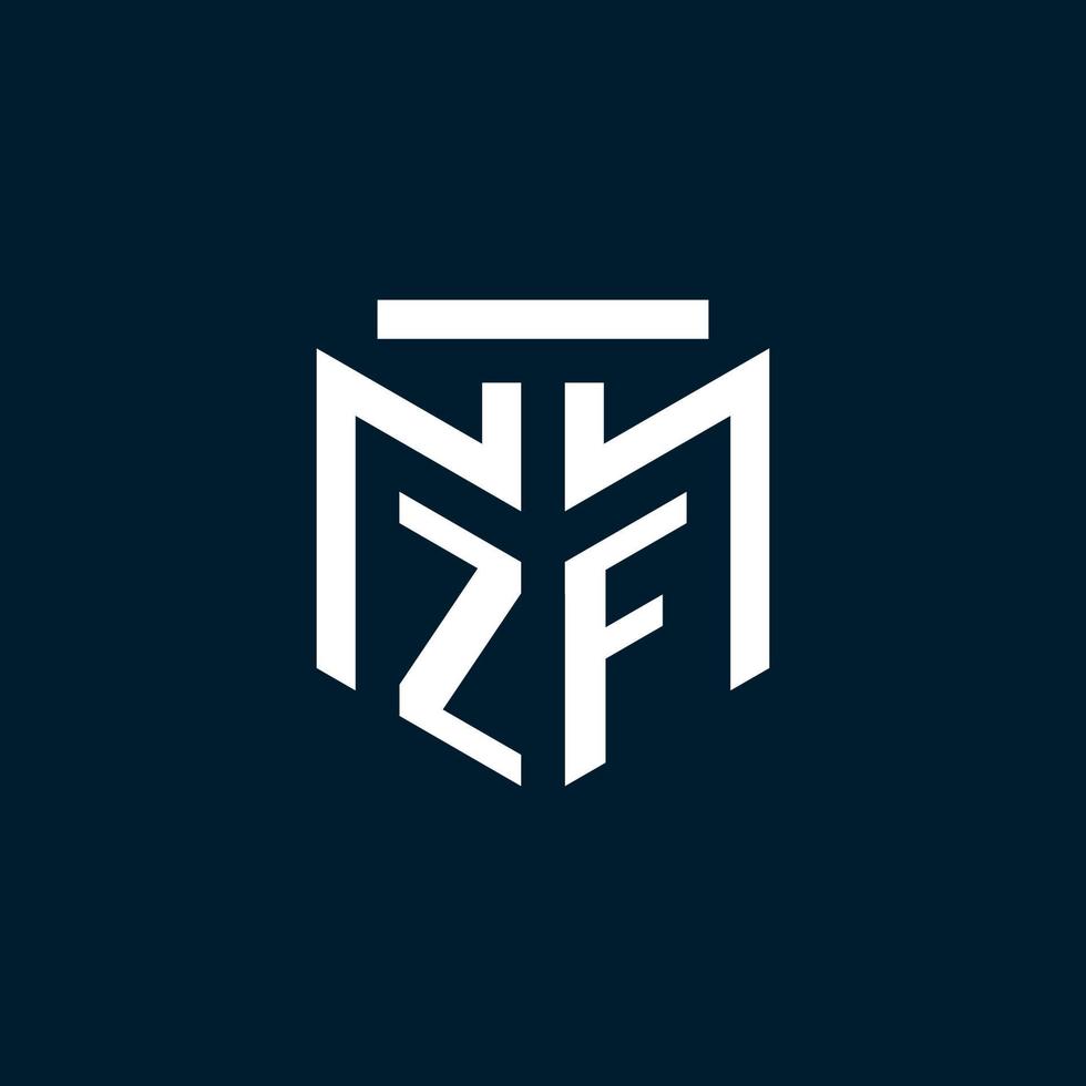 logotipo inicial del monograma zf con diseño de estilo geométrico abstracto vector