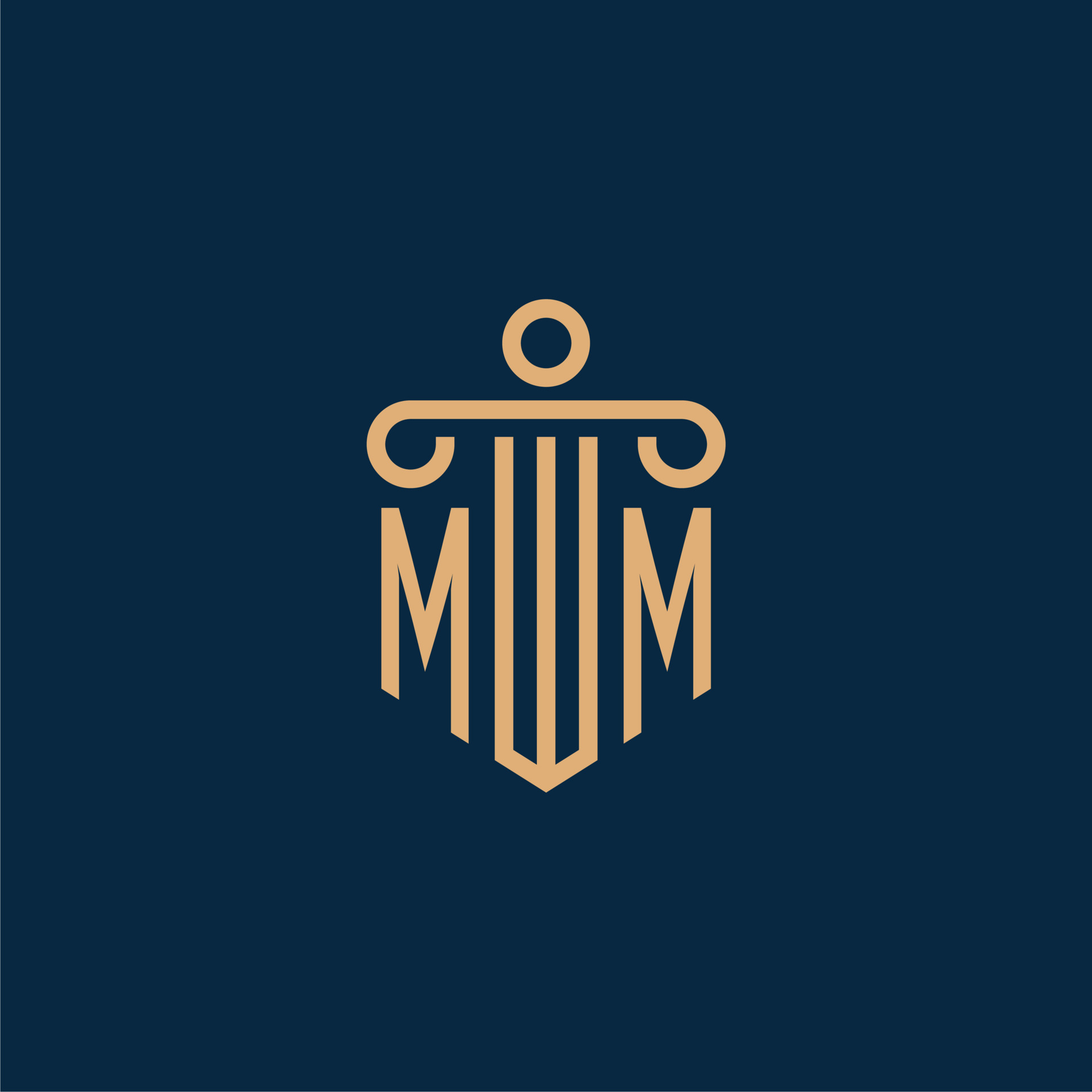 MM initial for law firm logo, lawyer logo with pillar 11752778 Vector
