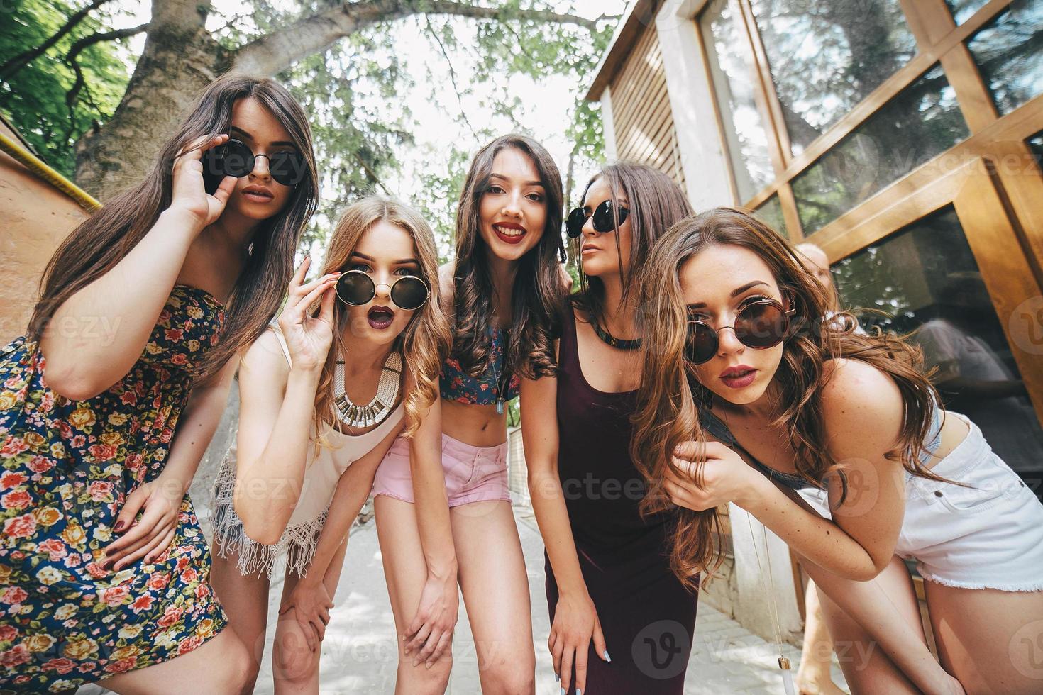 five young beautiful girls photo