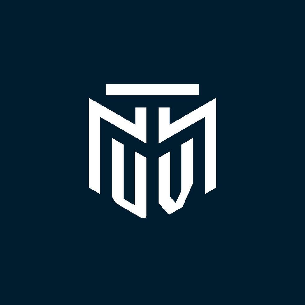 UV monogram initial logo with abstract geometric style design vector