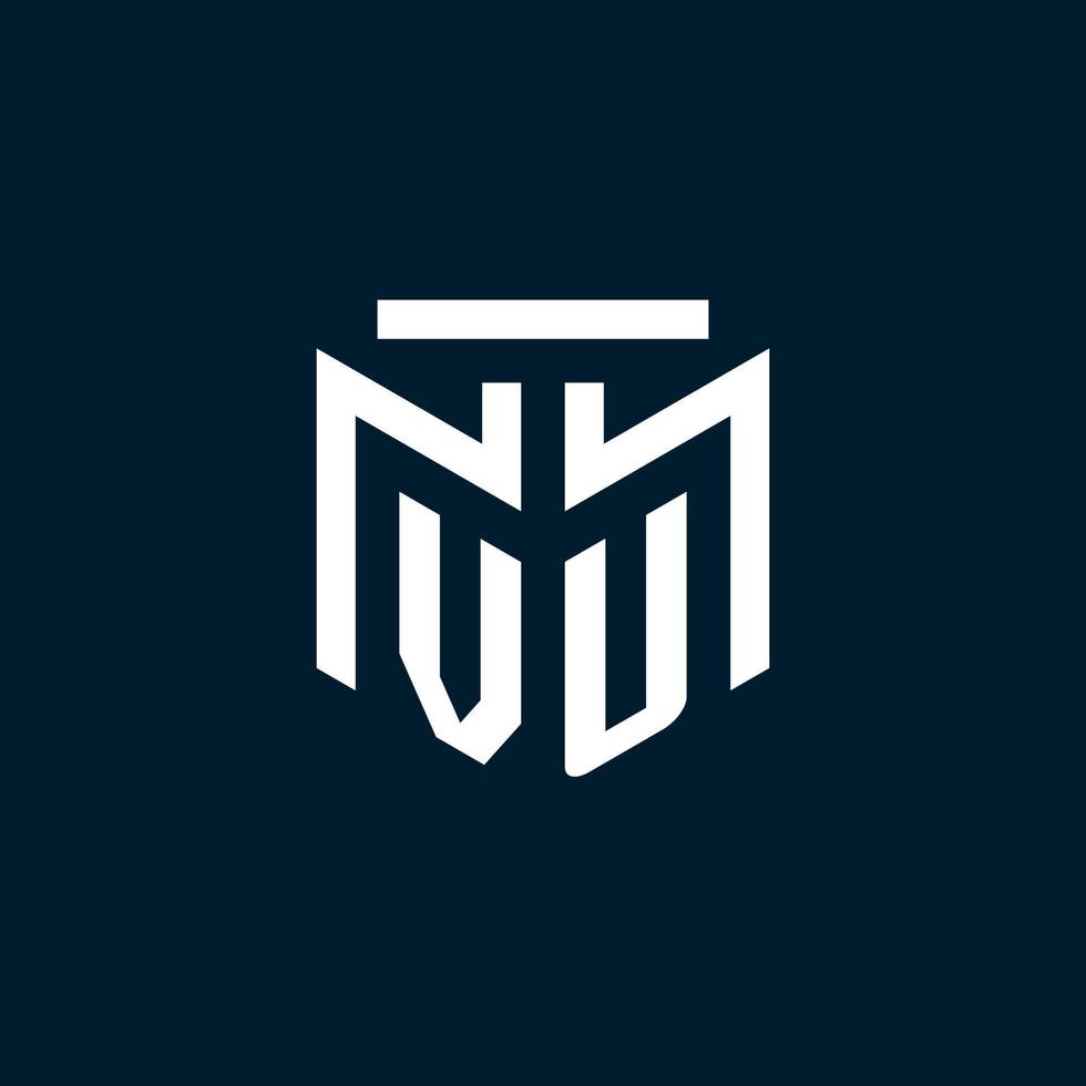 VU monogram initial logo with abstract geometric style design vector