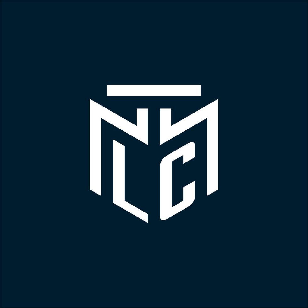 LC monogram initial logo with abstract geometric style design vector