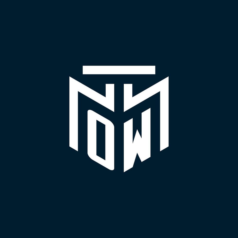 OW monogram initial logo with abstract geometric style design vector