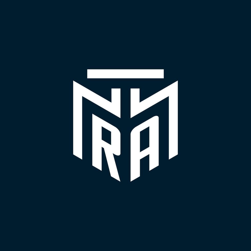 logotipo inicial del monograma ra con diseño de estilo geométrico abstracto vector