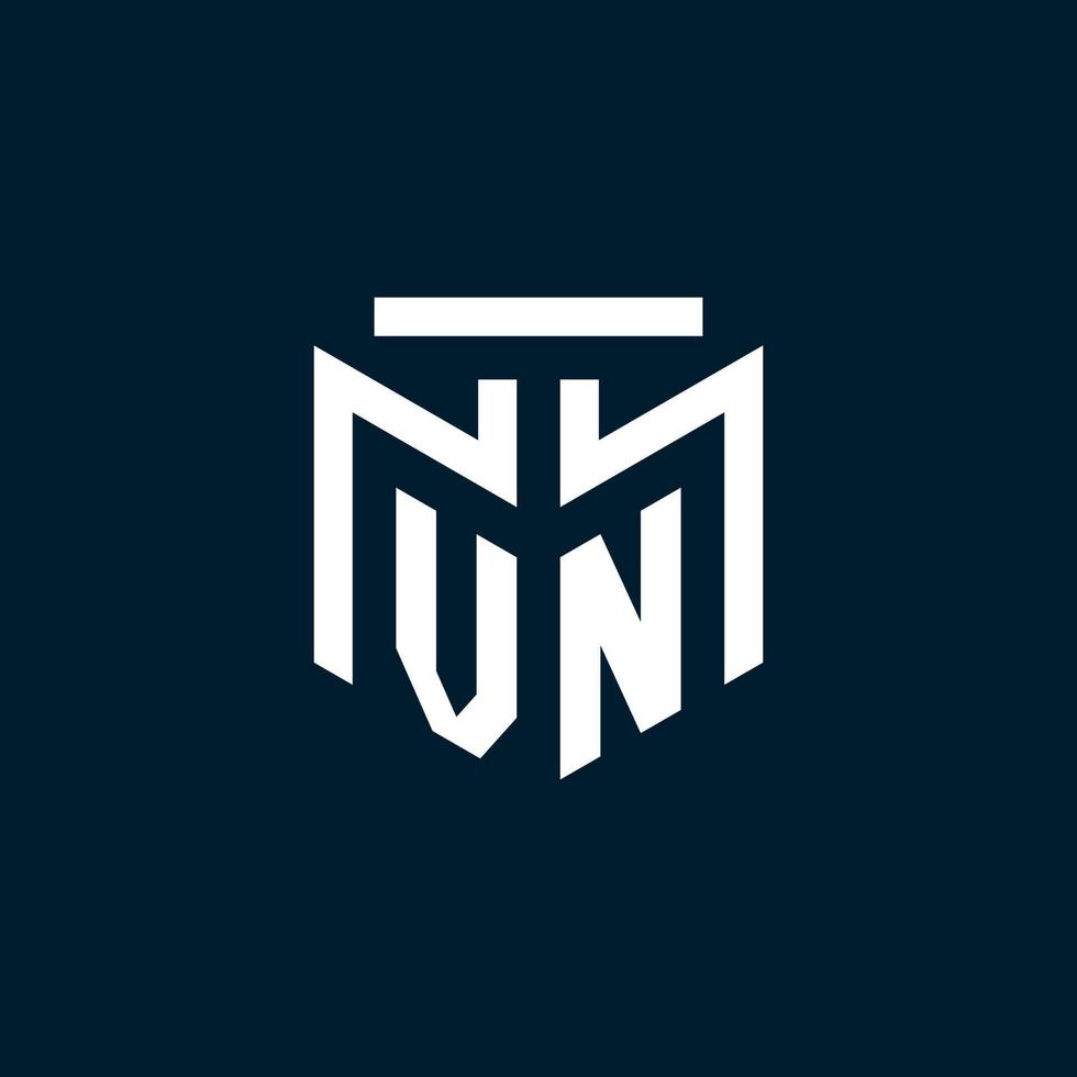 logotipo inicial del monograma vn con diseño de estilo geométrico abstracto vector