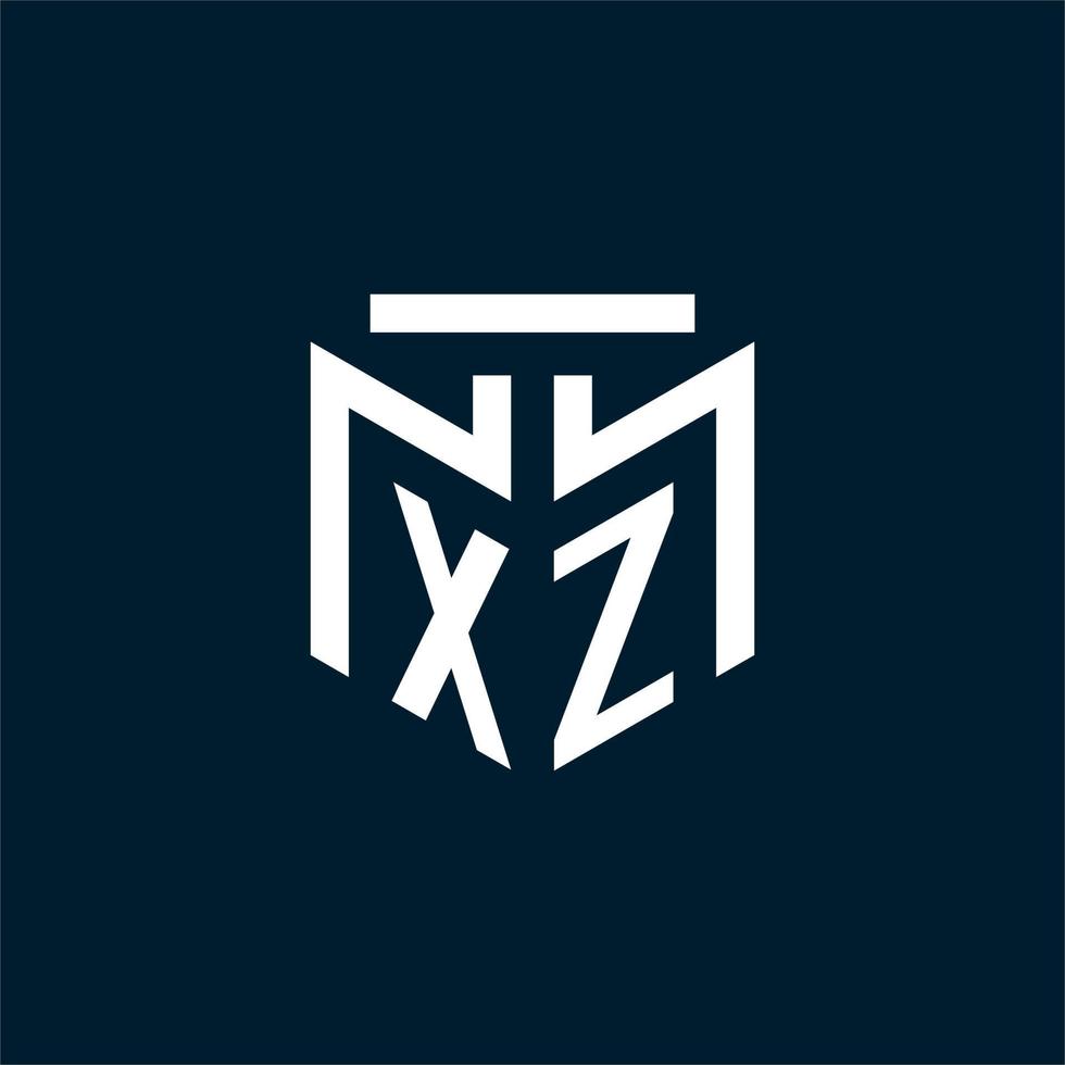 logotipo inicial del monograma xz con diseño de estilo geométrico abstracto vector