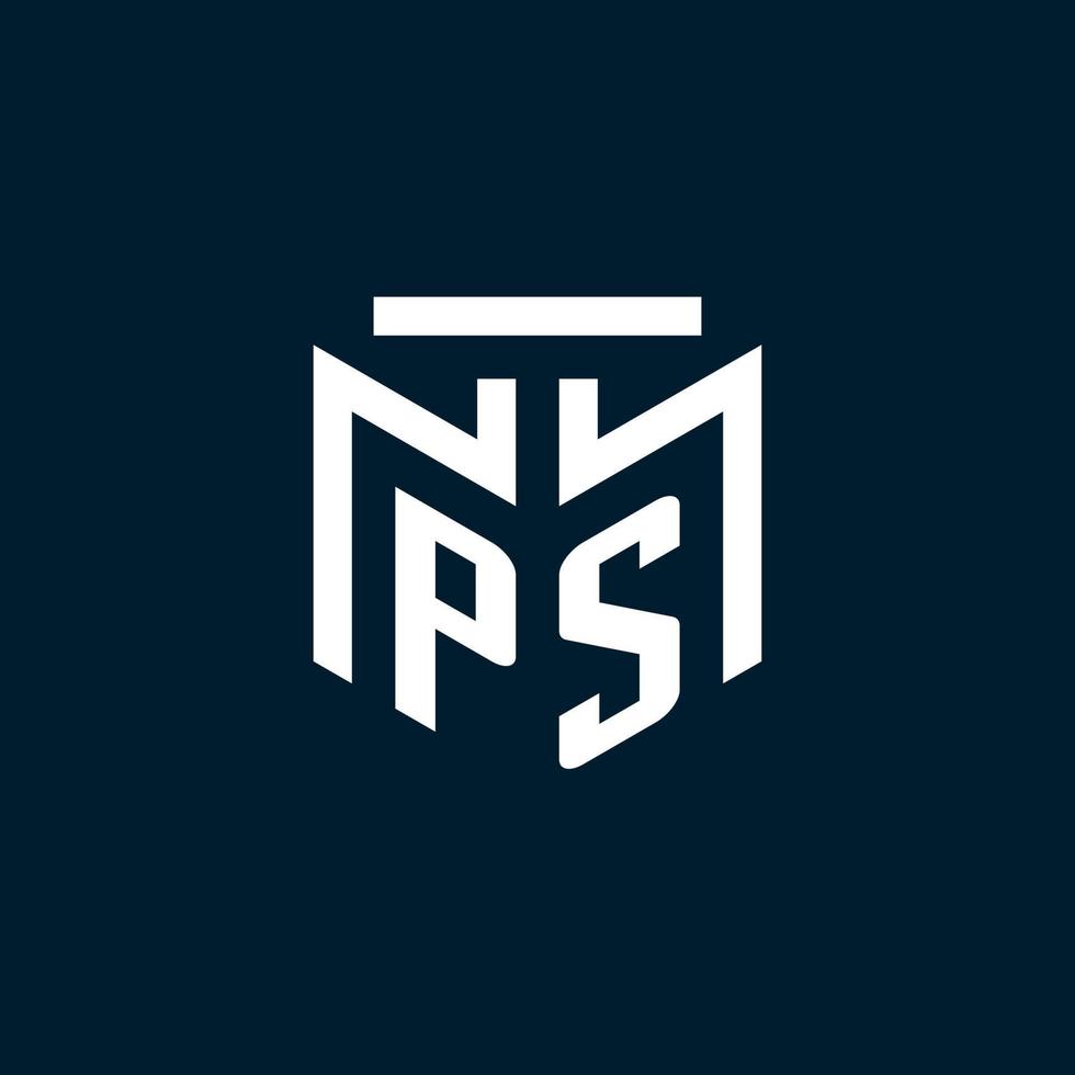 PS monogram initial logo with abstract geometric style design vector