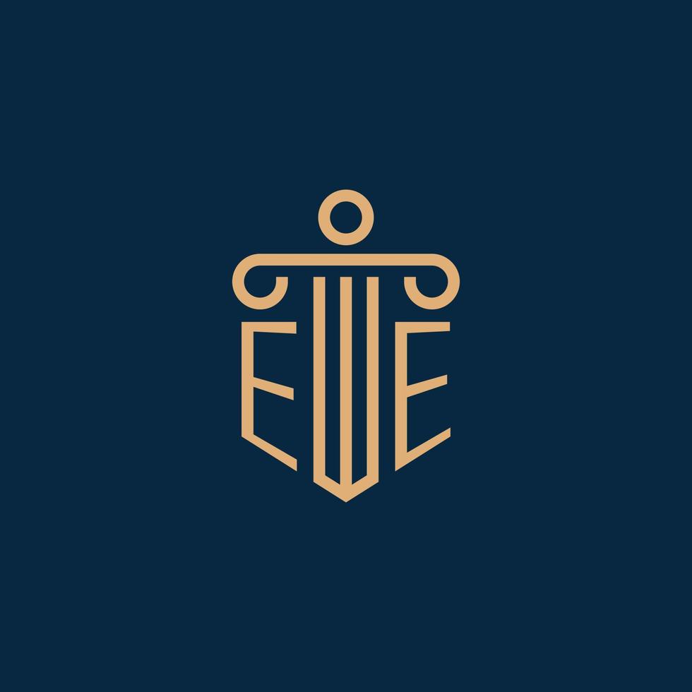 EE initial for law firm logo, lawyer logo with pillar vector