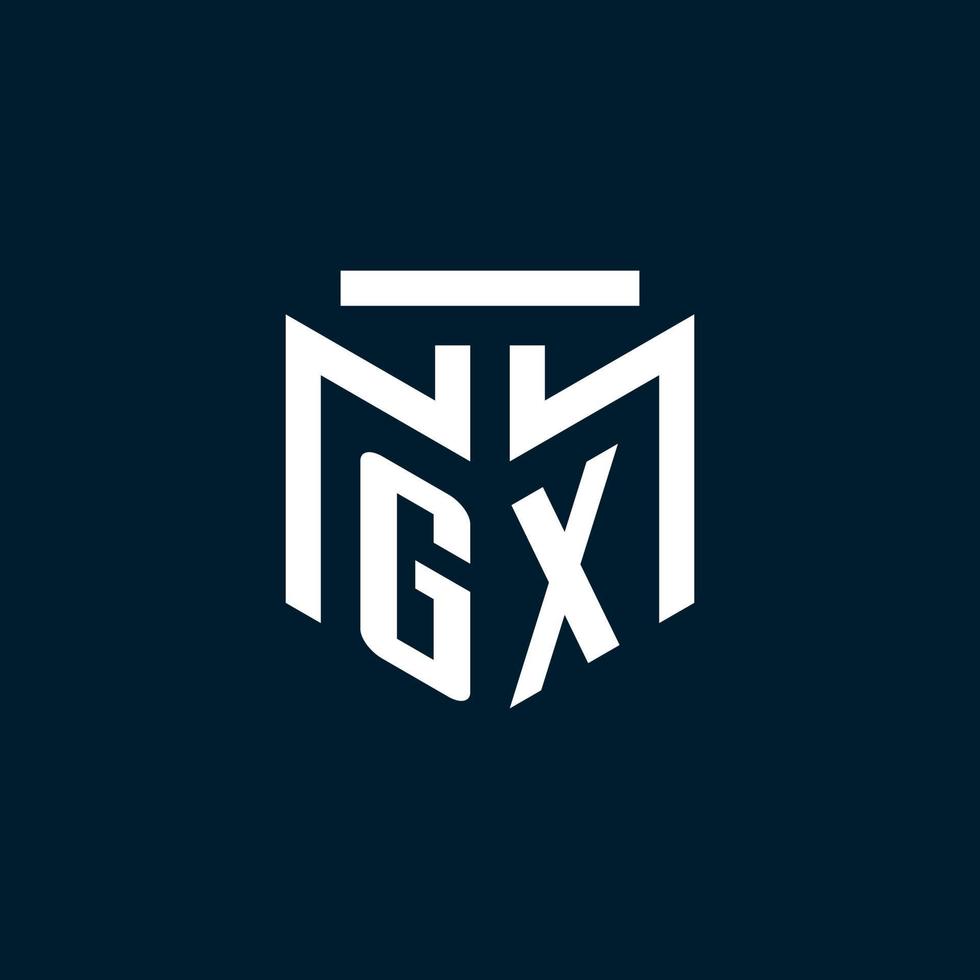 logotipo inicial del monograma gx con diseño de estilo geométrico abstracto vector